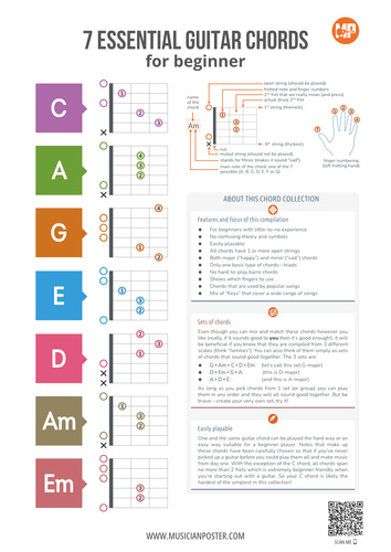 7 Essential Guitar Chords for Beginners (With Finger Numbers)