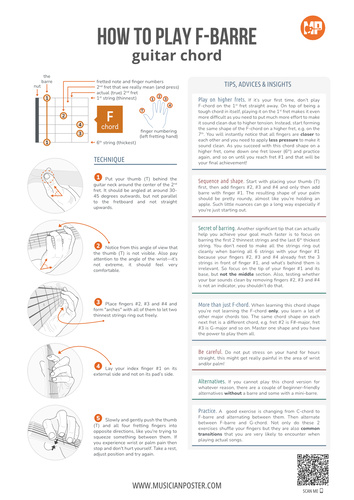 How to Play F-barre Chord on Guitar (Step-by-Step Tutorial)